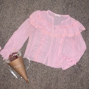 LoveShackFancy Pink Ruffle Top 🤍